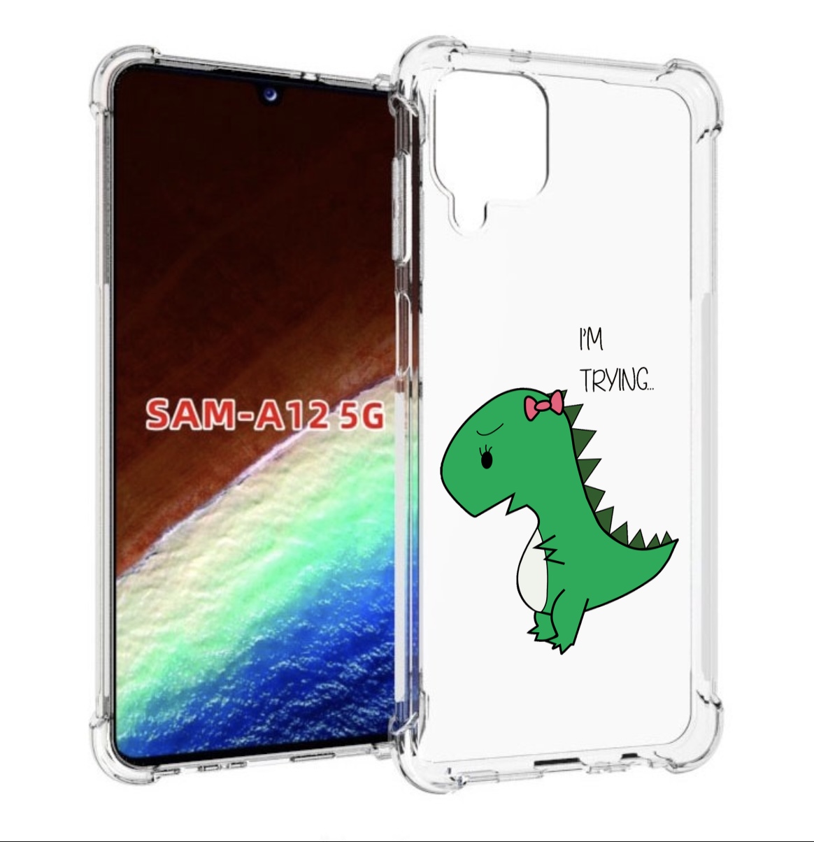 

Чехол MyPads динозаврик-девочка для Samsung Galaxy A12 (SM-A125F) 2020/21, Прозрачный, Tocco