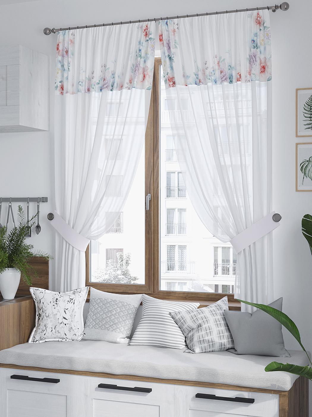 

Комплекты штор AT HOME Микранлис высота 180 см, ширина 150 см, Белый, 529311