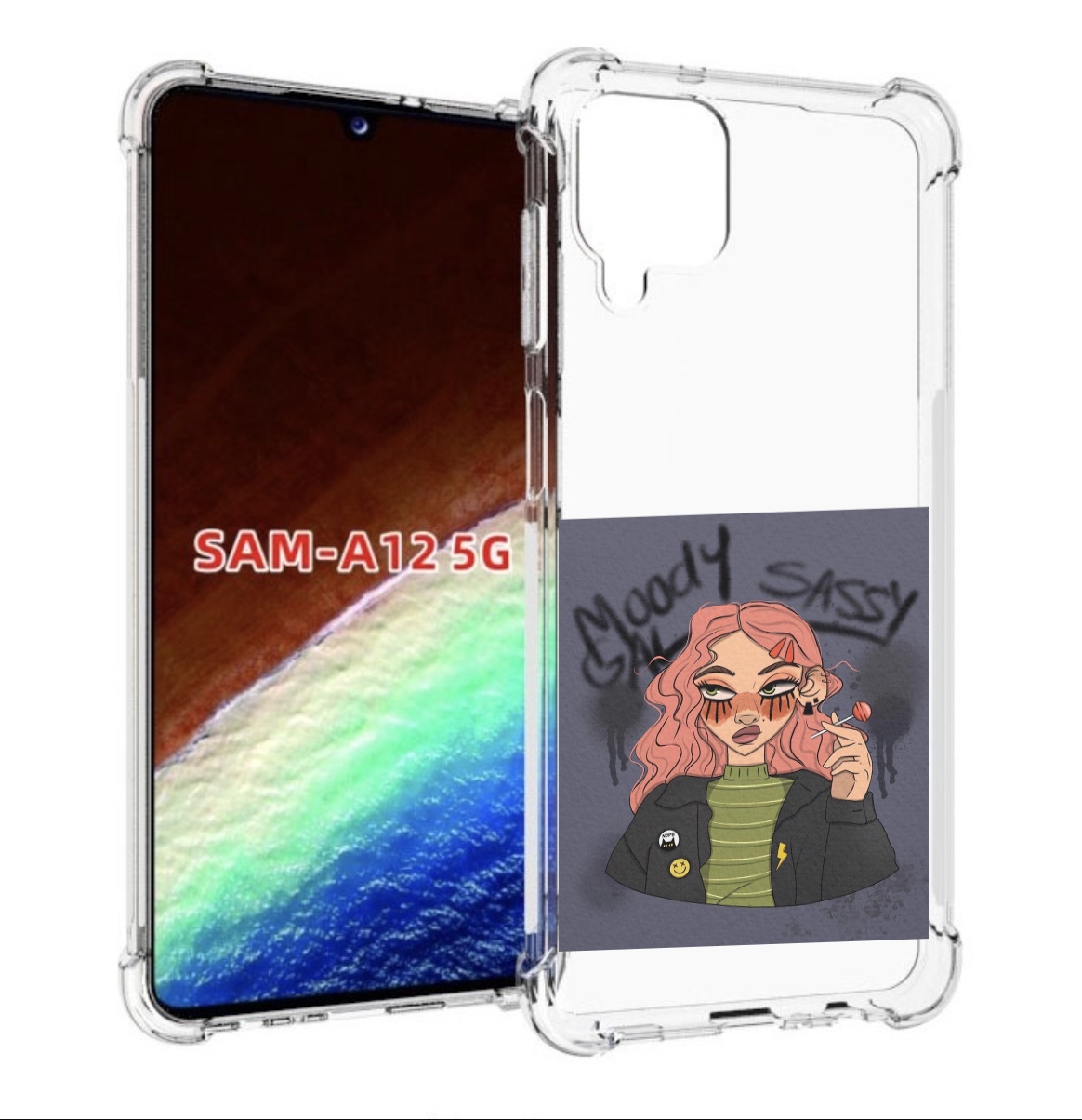 

Чехол MyPads дерзкое-настроение женский для Samsung Galaxy A12 (SM-A125F) 2020/21, Прозрачный, Tocco