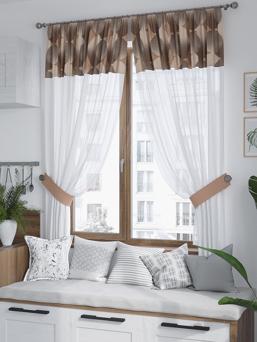 

Комплекты штор AT HOME Мирилфорс высота 180 см, ширина 150 см, Белый, 529289