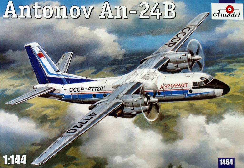 

Сборная модель Amodel 1/144 Самолет Антонов Ан-24Б Аэрофлот 1464