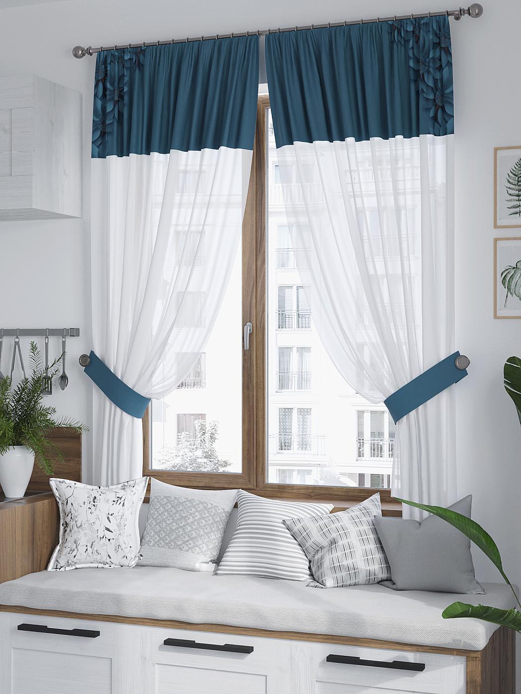 

Комплекты штор AT HOME Миролитор высота 180 см, ширина 150 см, Белый, 529218