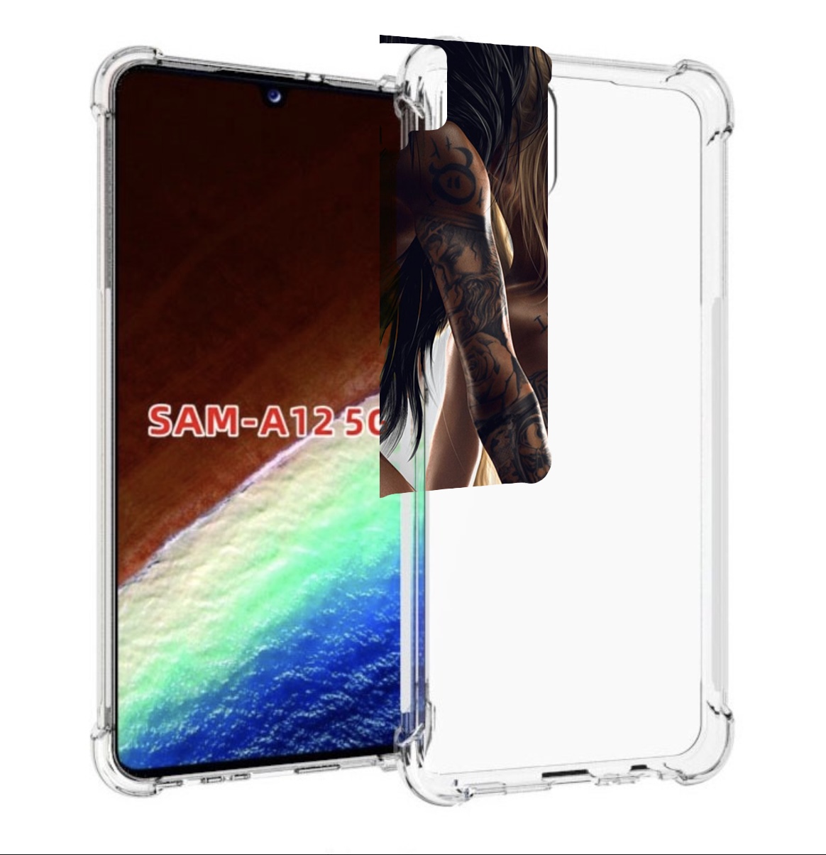 Чехол MyPads девушки-инь-и-янь-в-татуировках для Samsung Galaxy A12 (SM-A125F) 2020/21