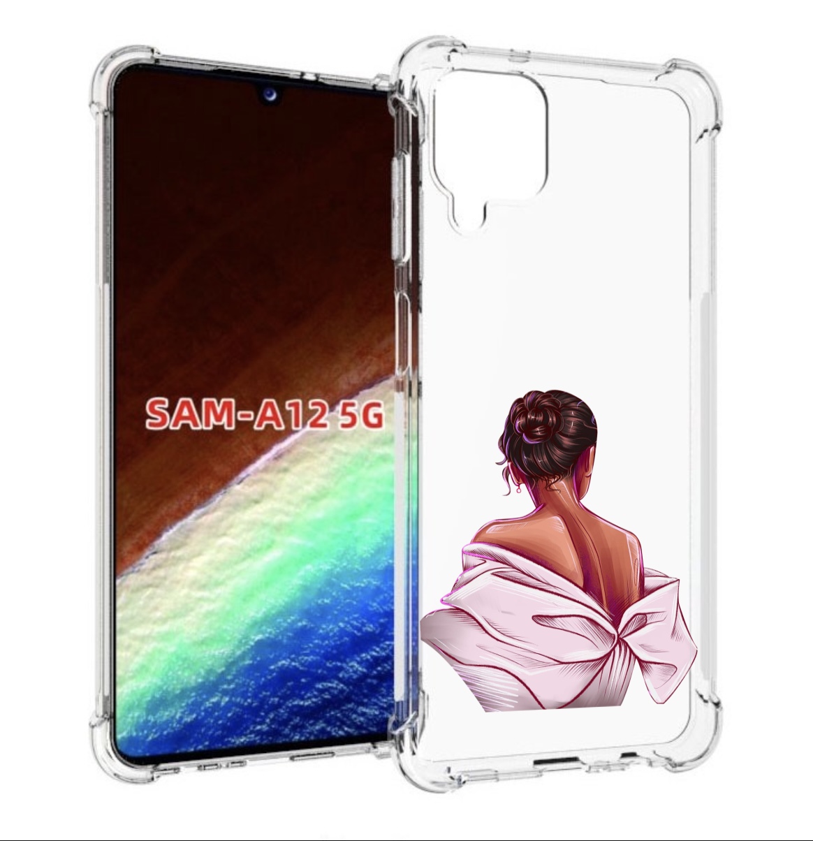 

Чехол MyPads девушка-со-спины женский для Samsung Galaxy A12 (SM-A125F) 2020/21, Прозрачный, Tocco