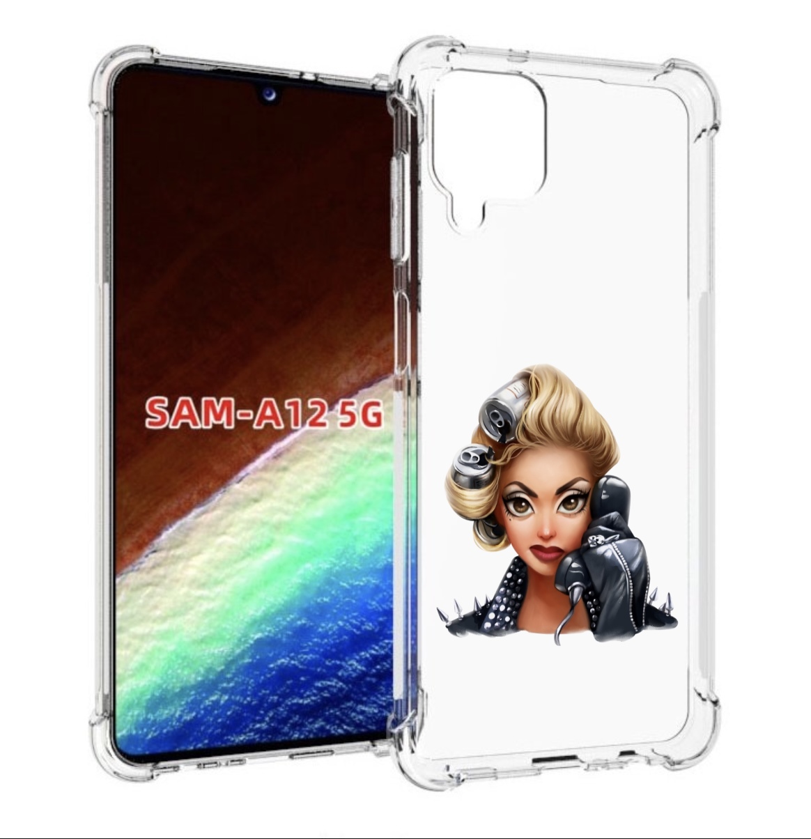 

Чехол MyPads девушка-смайлик-с-телефоном женский для Samsung Galaxy A12 (SM-A125F), Прозрачный, Tocco