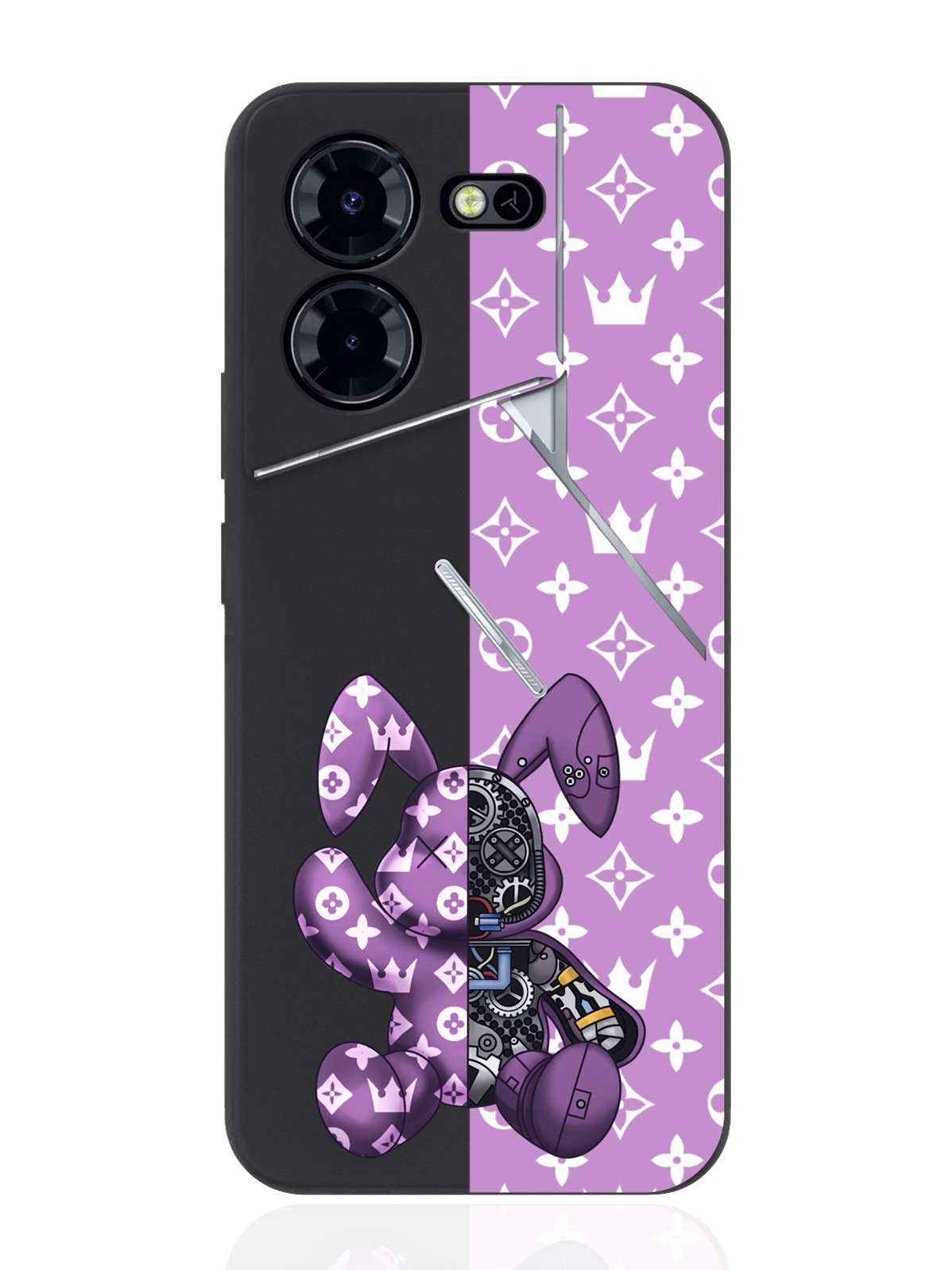 

Чехол для смартфона Tecno Pova 5 Pro Розовый заяц, Розовый;черный;белый, Tecno Pova 5 Pro