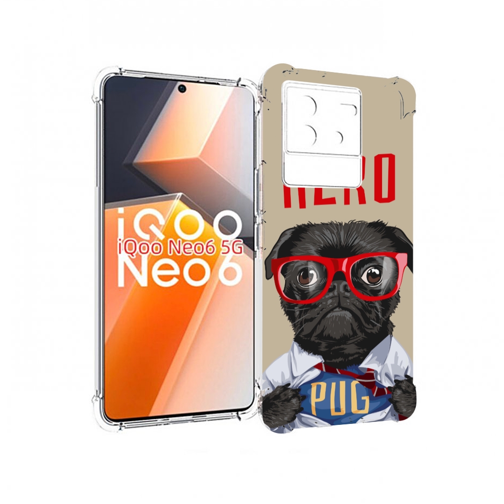 

Чехол MyPads Герой-PUG для Vivo iQoo Neo 6 5G, Прозрачный, Tocco