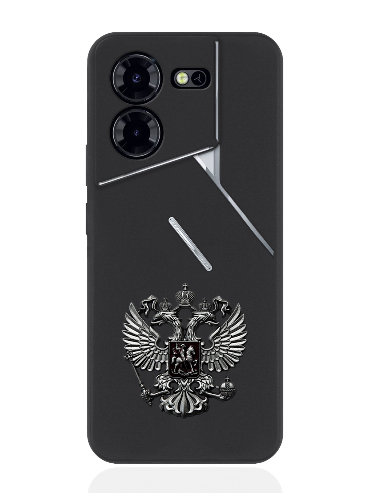 

Чехол для смартфона Tecno Pova 5 Pro Металлический герб, Черный, Tecno Pova 5 Pro