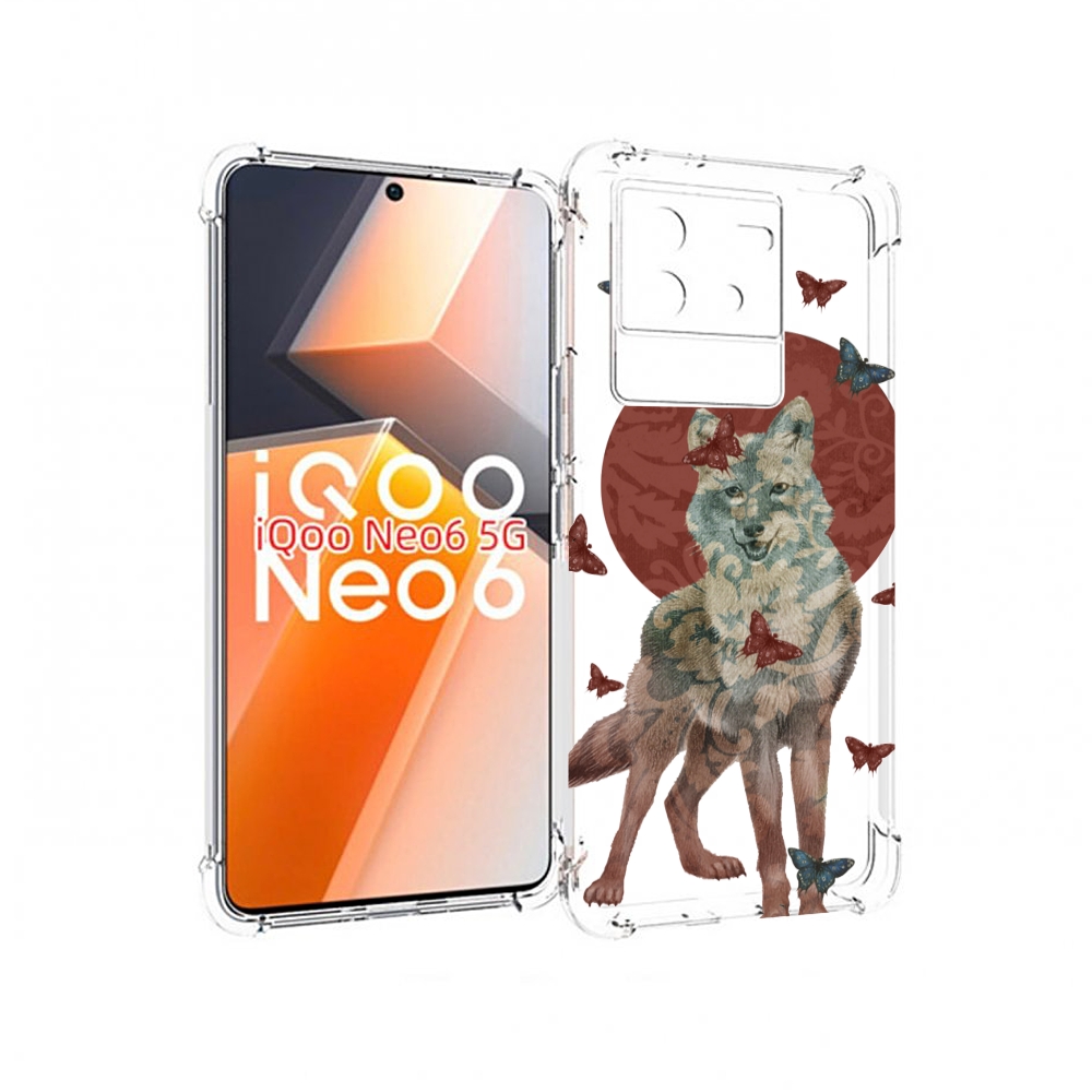 

Чехол MyPads Волчица с бабочками для Vivo iQoo Neo 6 5G, Прозрачный, Tocco