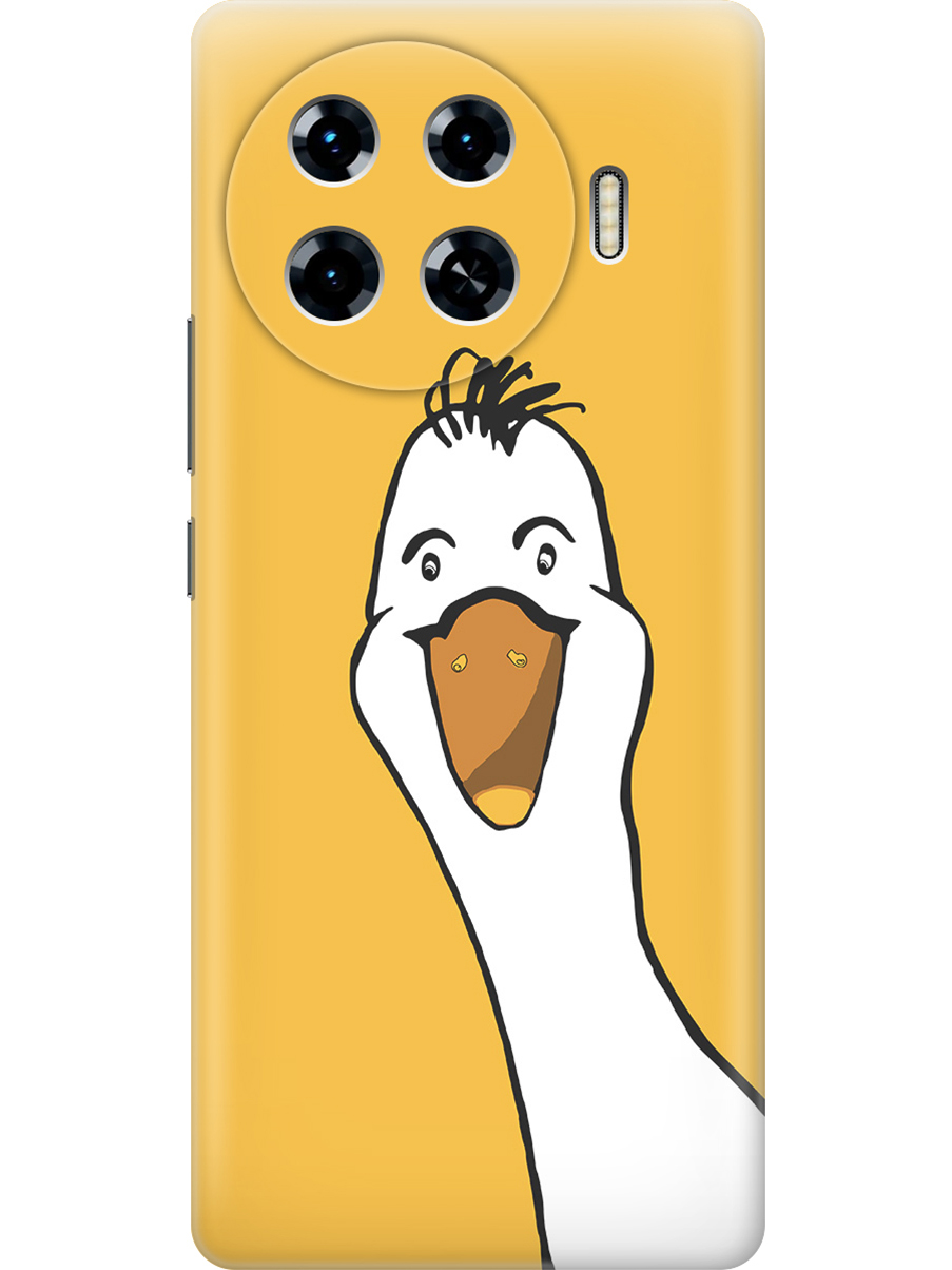 

Силиконовый чехол на Tecno Spark 20 Pro+ с принтом "Забавный гусь", Прозрачный;белый;желтый, 783985072