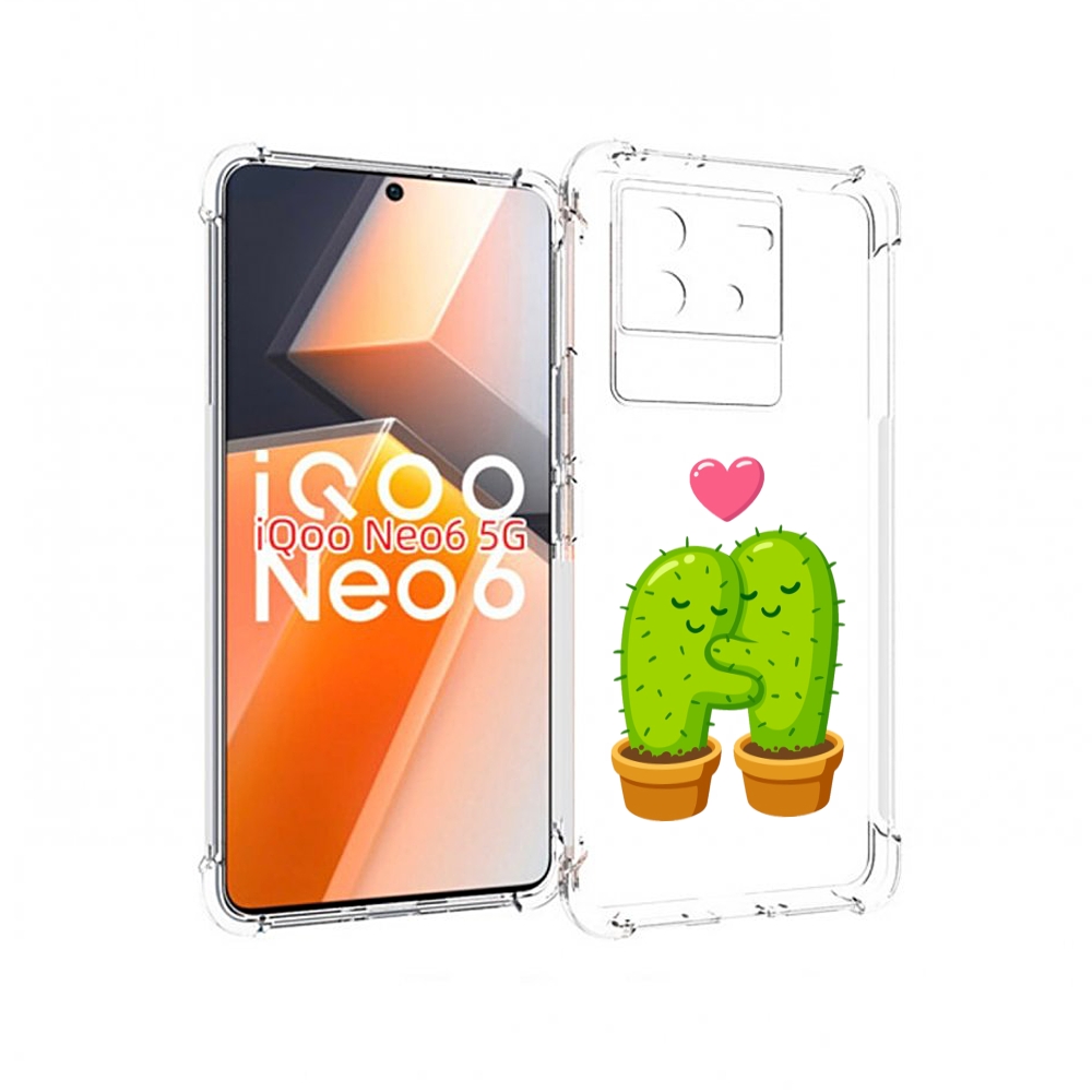 

Чехол MyPads Влюбленные-кактусы для Vivo iQoo Neo 6 5G, Прозрачный, Tocco
