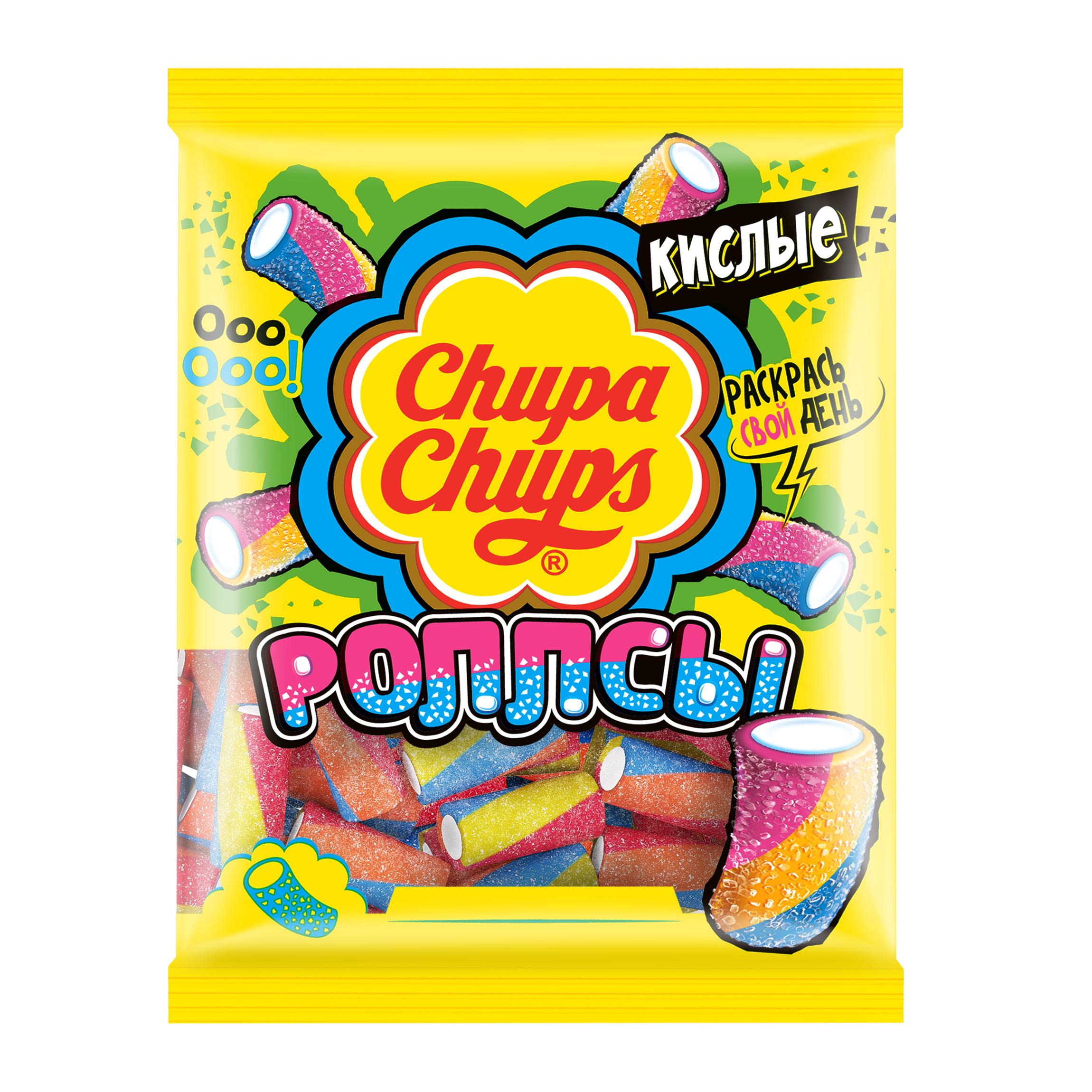 Мармелад жевательный Chupa Chups сур тьюбс мини с фруктовым вкусом 70 г