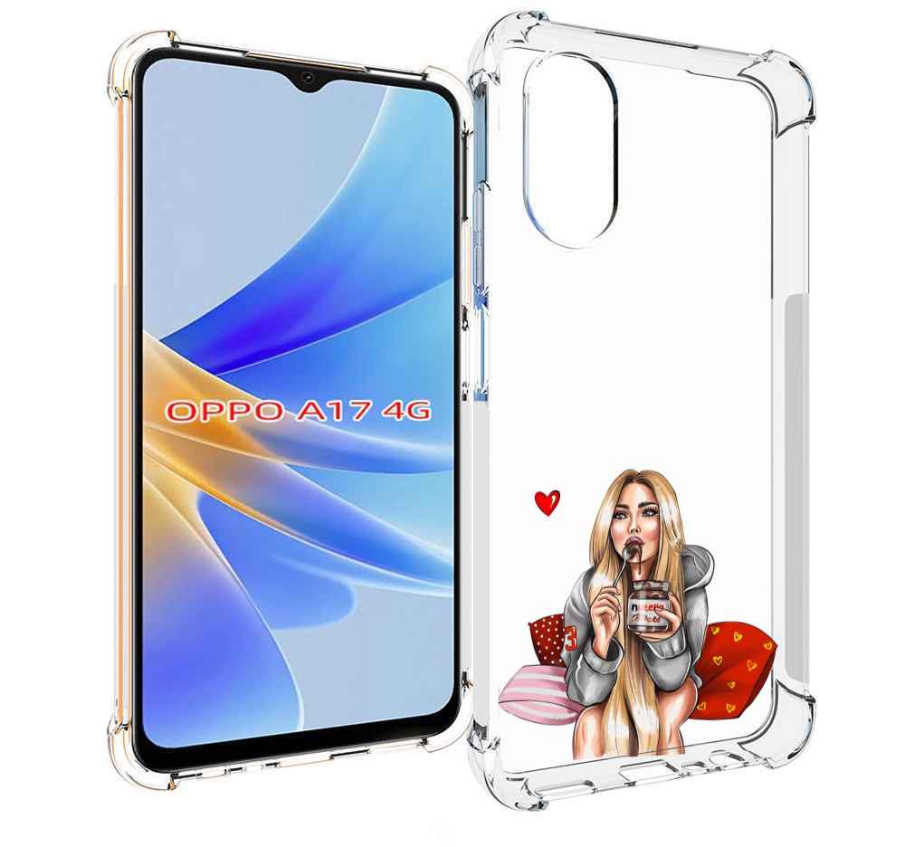 

Чехол MyPads любительница-нутеллы женский для OPPO A17, Прозрачный, Tocco