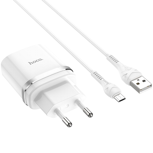 фото Сетевое зарядное устройство hoco c12q smart, 1xusb, 3 a, white