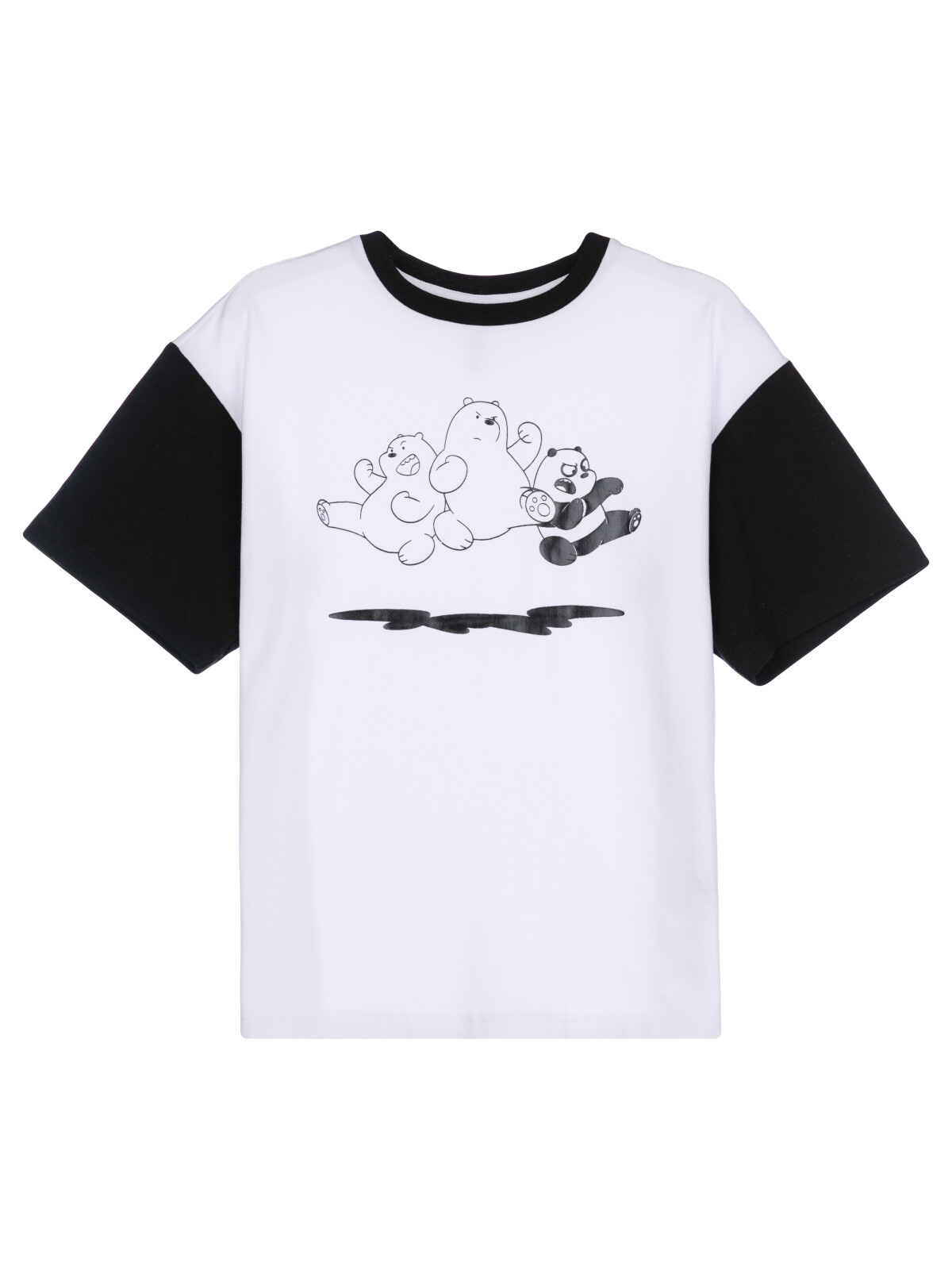 Фуфайка трикотажная для мальчиков PlayToday (футболка), белый,черный, 134 фуфайка трикотажная для мальчиков футболка