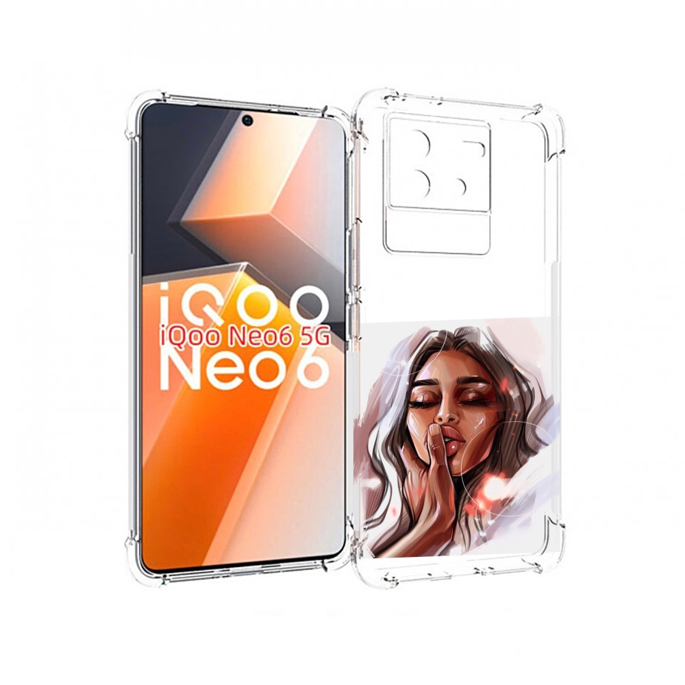 

Чехол MyPads Большие-губы женский для Vivo iQoo Neo 6 5G, Прозрачный, Tocco