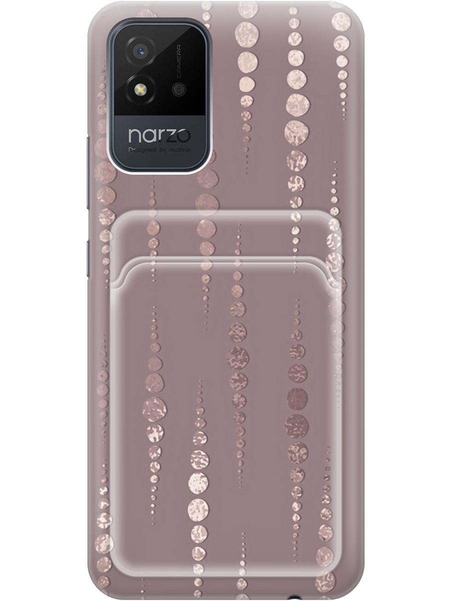 

Силиконовый чехол на Realme narzo 50i с рисунком "Монеты в розовых песках", Белый;розовый, 20012040