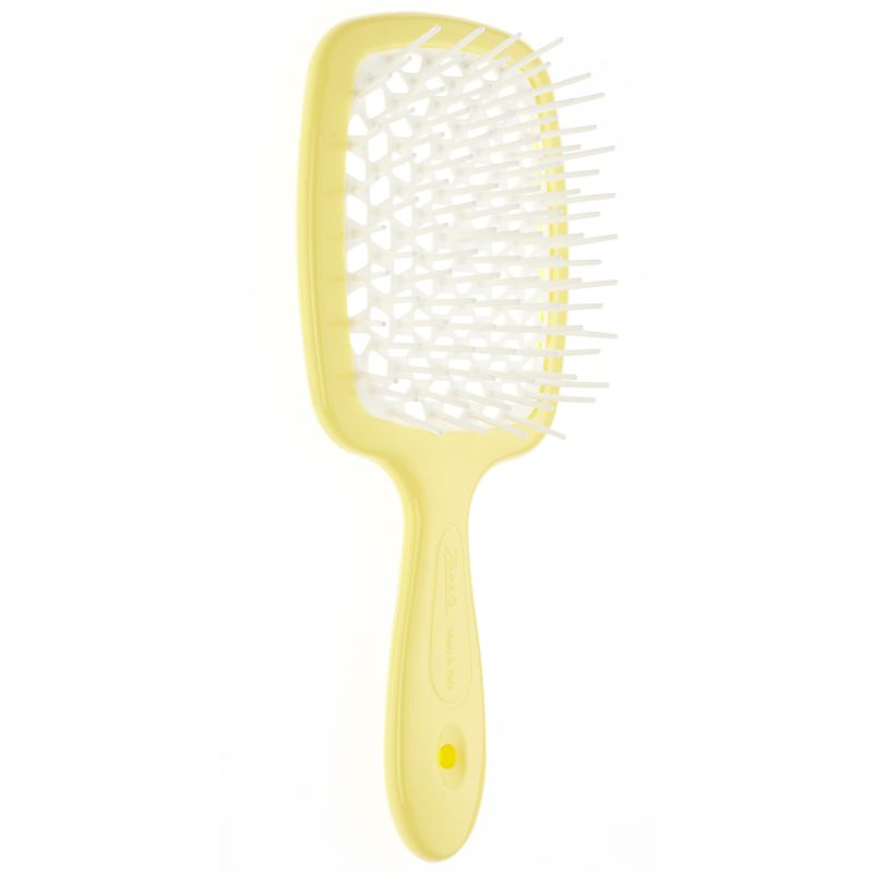 Щетка для волос Janeke Superbrush лимонный 17,5x7x3 см janeke щетка superbrush с закругленными зубчиками черно оранжевая 20 3 х 8 5 х 3 1 см