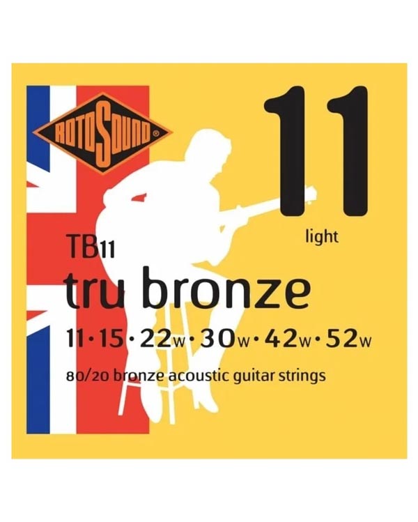 ROTOSOUND TB11 STRINGS 80/20 BRONZE струны для акустической гитары, покрытие - бронза 80/2