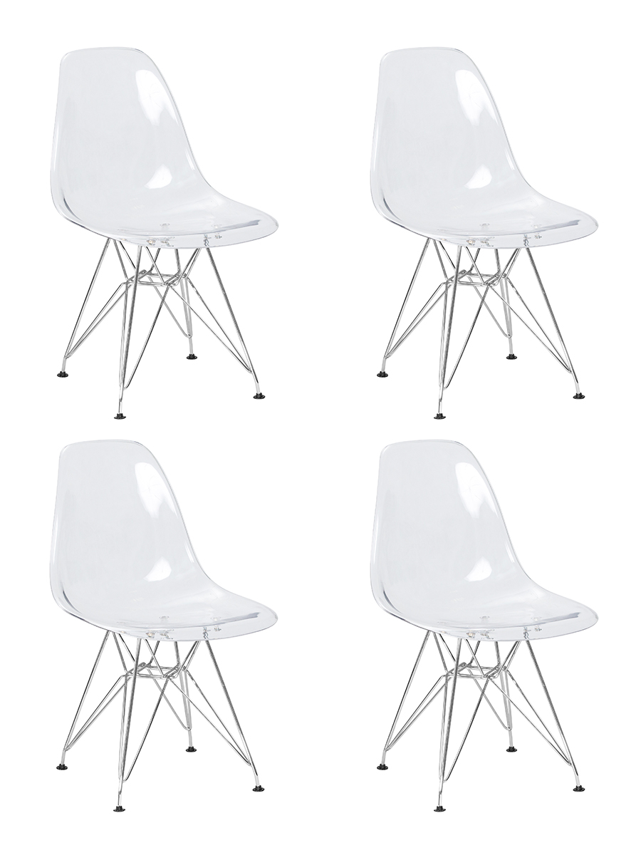 

Стул DOBRIN DSR CASPER 4 шт ножки хром, цвет прозрачный, DSR CASPER