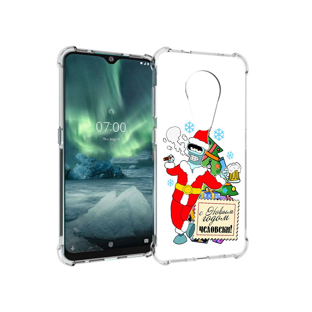 

Чехол MyPads Tocco для Nokia 7.2 С новым годом человеки (PT139171.105.150), Прозрачный, Tocco