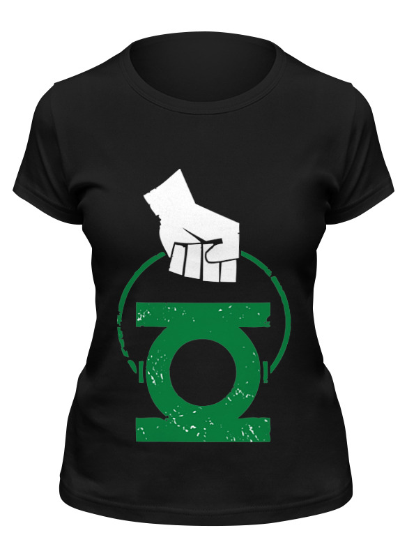 

Футболка женская Printio Green lantern черная 2XL, Черный, Green lantern