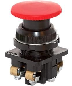 Выключатель кнопочный КЕ-021 У3 исп.2 1з+1р гриб без фиксации IP40 10А 660В красн. Электро
