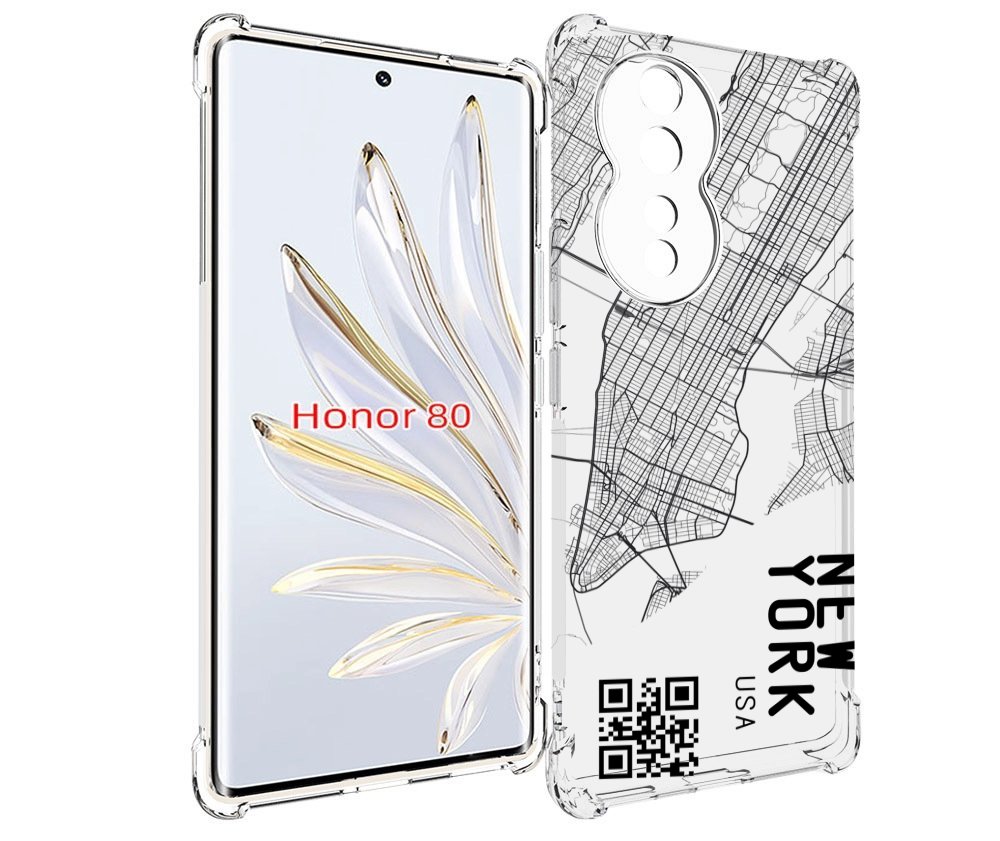 

Чехол MyPads схема-нью-йорк для Honor 80, Прозрачный, Tocco