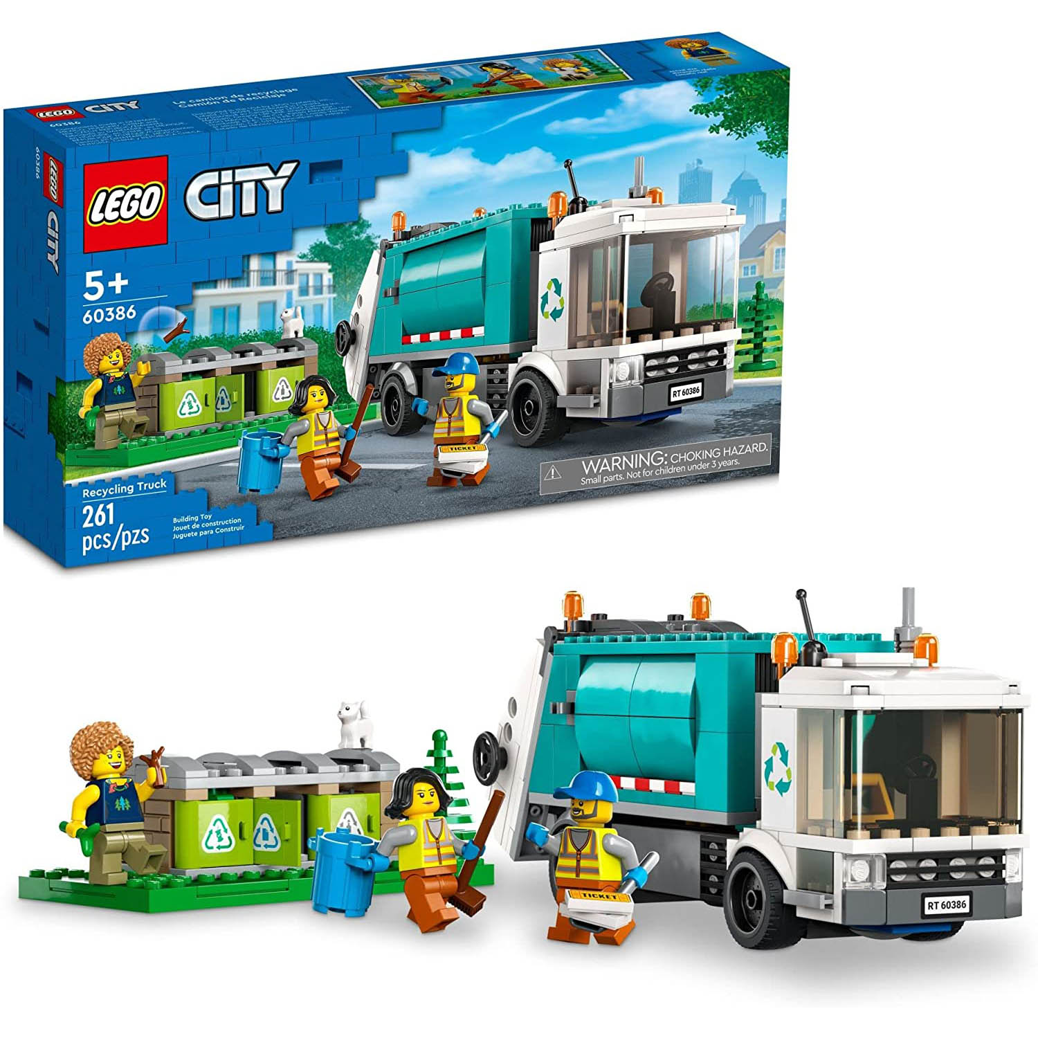Конструктор LEGO City Грузовик для переработки отходов, 261 деталь, 60386 конструктор lego city грузовик для переработки отходов 261 деталь 60386