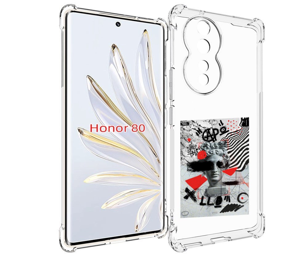 

Чехол MyPads стрит арт статуя для Honor 80, Прозрачный, Tocco