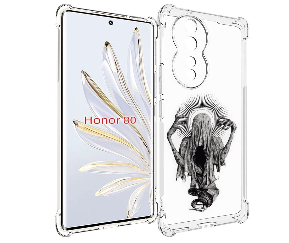 

Чехол MyPads страшная змея в мантии для Honor 80, Прозрачный, Tocco