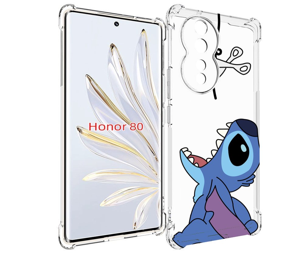 

Чехол MyPads стич-с-ножницами для Honor 80, Прозрачный, Tocco