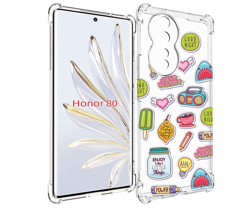 

Чехол MyPads стикер-пак для Honor 80, Прозрачный, Tocco
