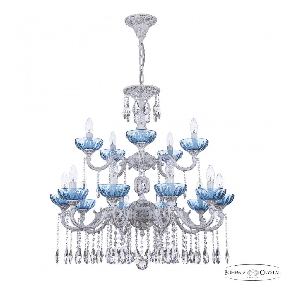

Подвесная люстра Bohemia Ivele Crystal AL7801 AL78101/10+5/250/2D A WMN P Aquamarine/M-1H