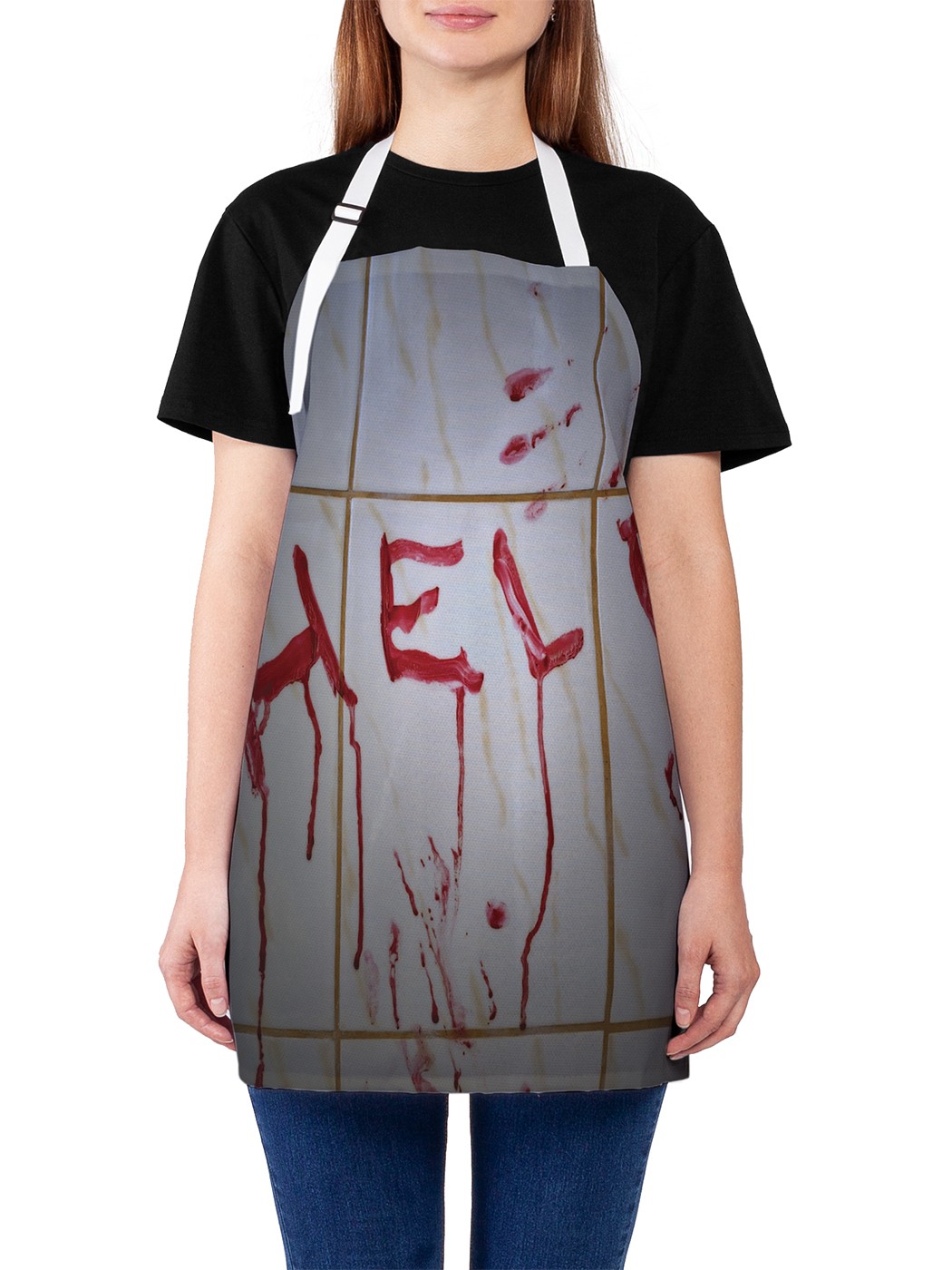 

Фартук женский JoyArty для готовки "Просьба помощи", универсальный размер, Голубой