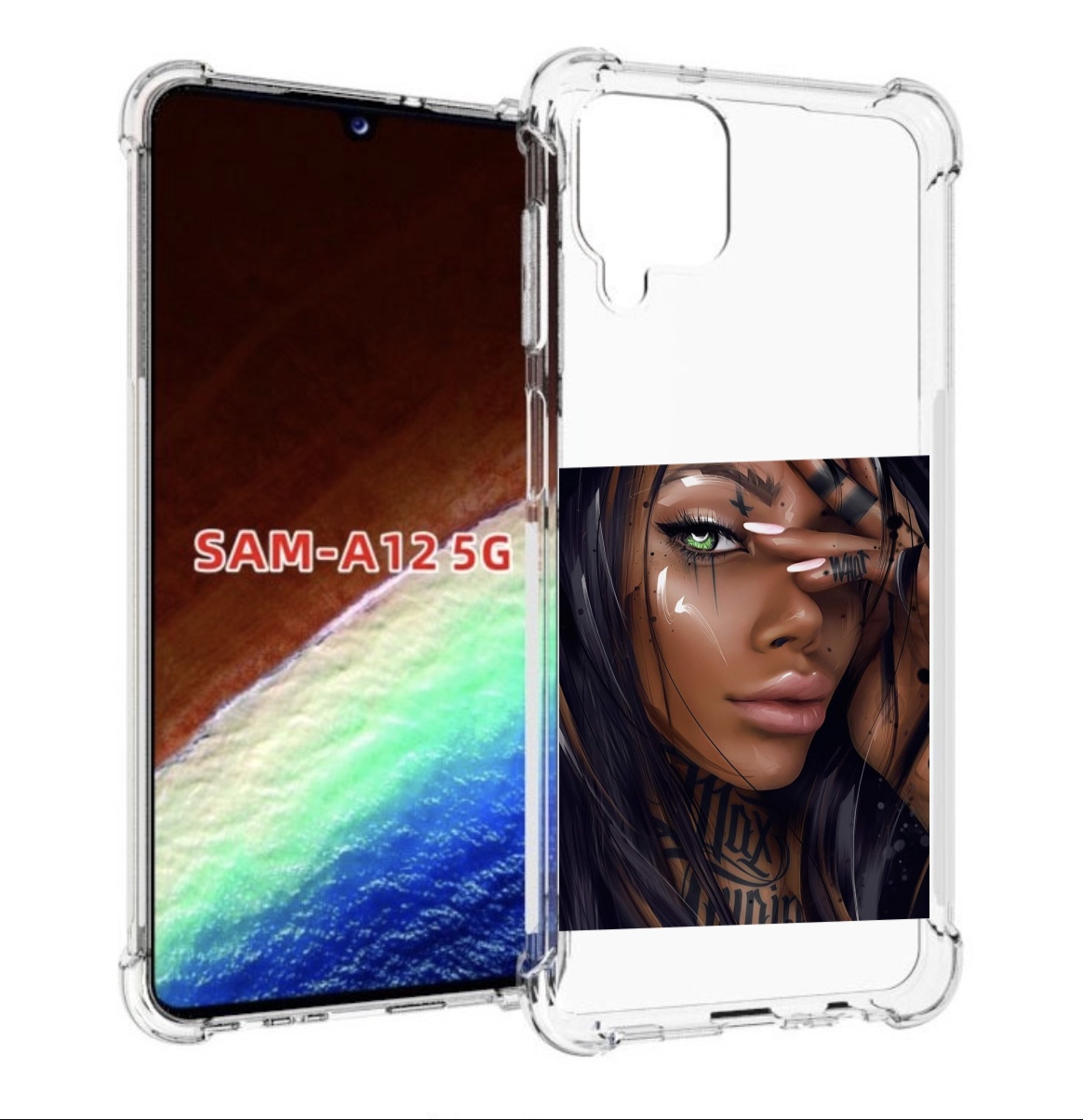 

Чехол MyPads девушка-с-зелеными-глазами-яркими для Samsung Galaxy A12 (SM-A125F) 2020, Прозрачный, Tocco