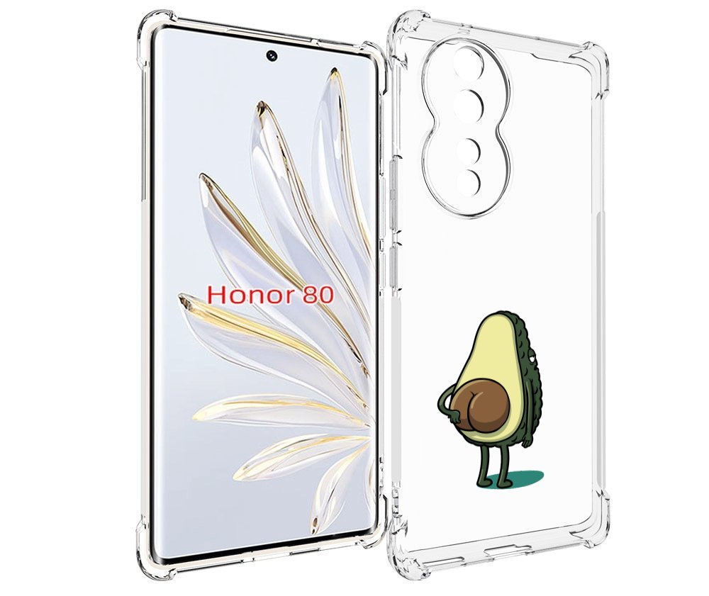 

Чехол MyPads смешной авокадо сзади для Honor 80, Прозрачный, Tocco