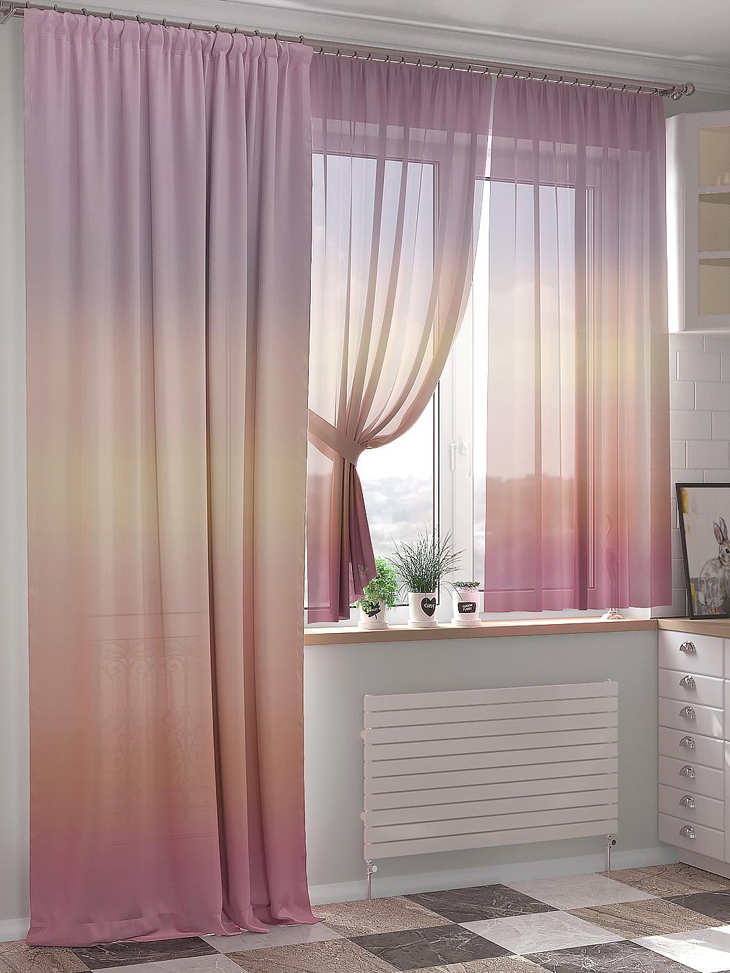 

Комплекты штор AT HOME Монвелс высота 260 см, ширина 150 см, Розовый, 524074