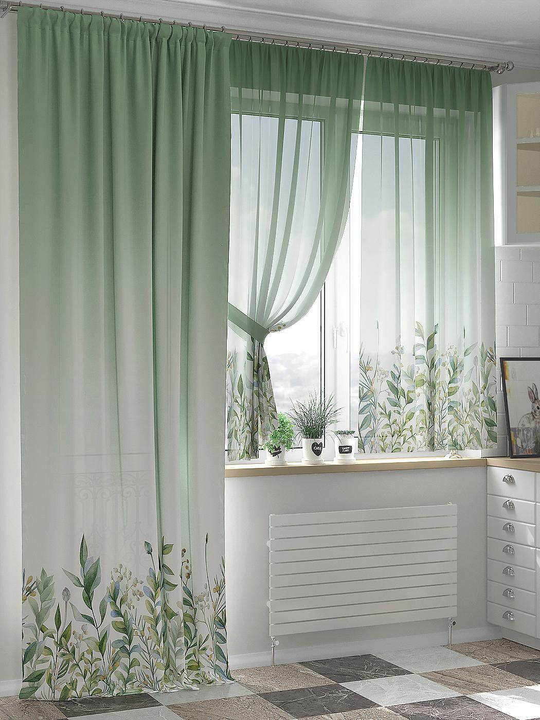 

Комплекты штор AT HOME Невилес высота 260 см, ширина 150 см, Зеленый, 524014