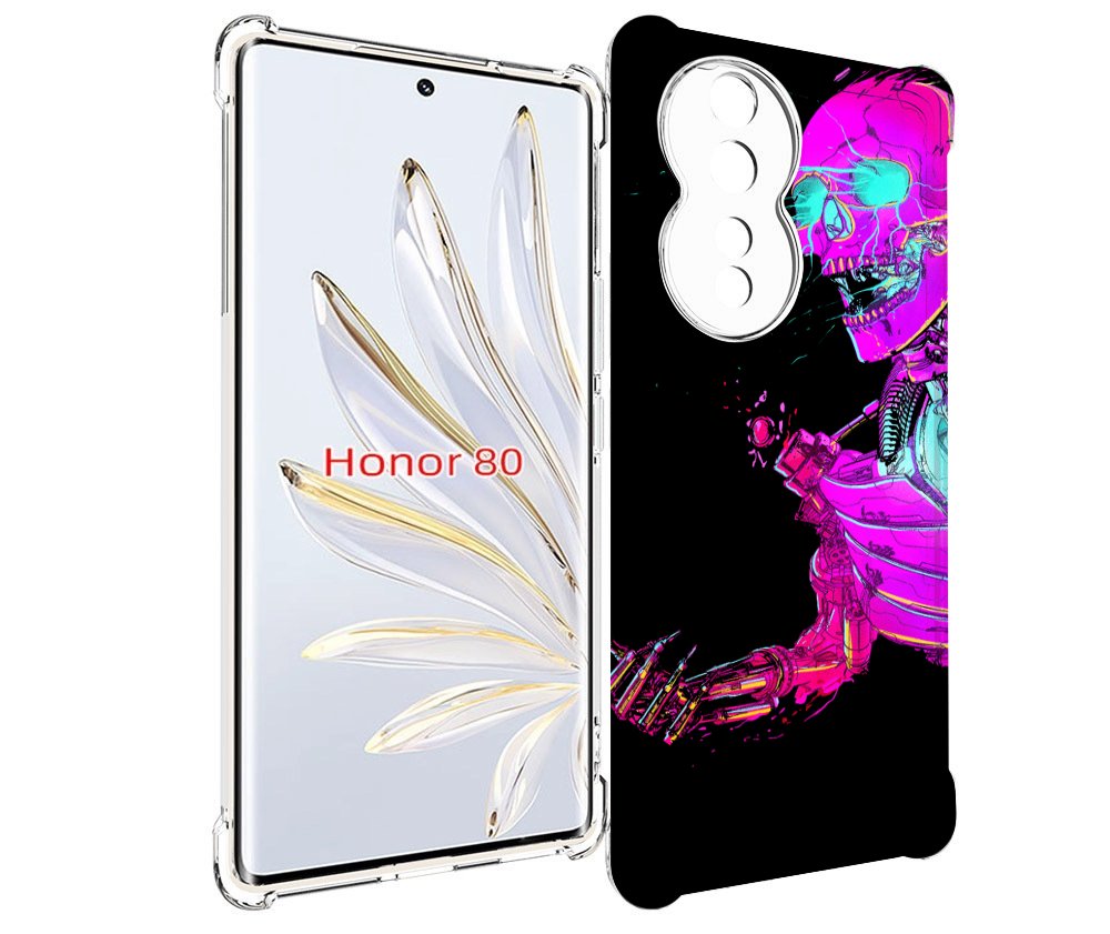 

Чехол MyPads скелет-робот-фиолетовый для Honor 80, Прозрачный, Tocco