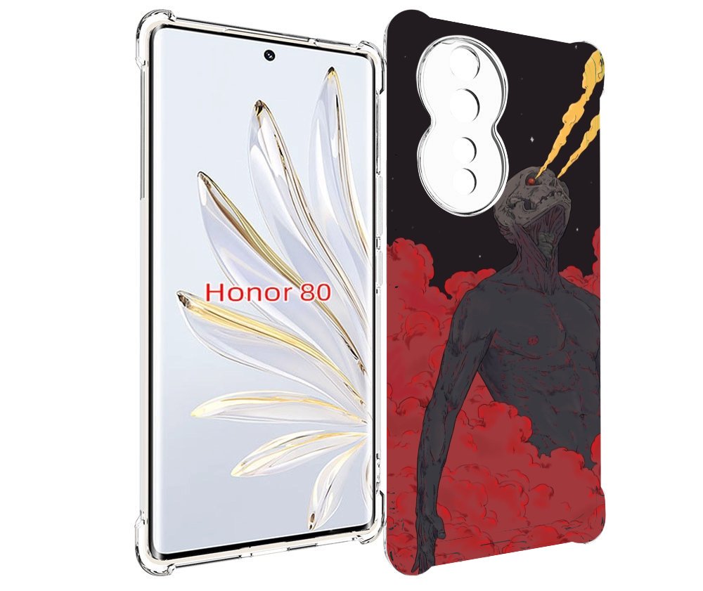 

Чехол MyPads скелет в красном дыму для Honor 80, Прозрачный, Tocco