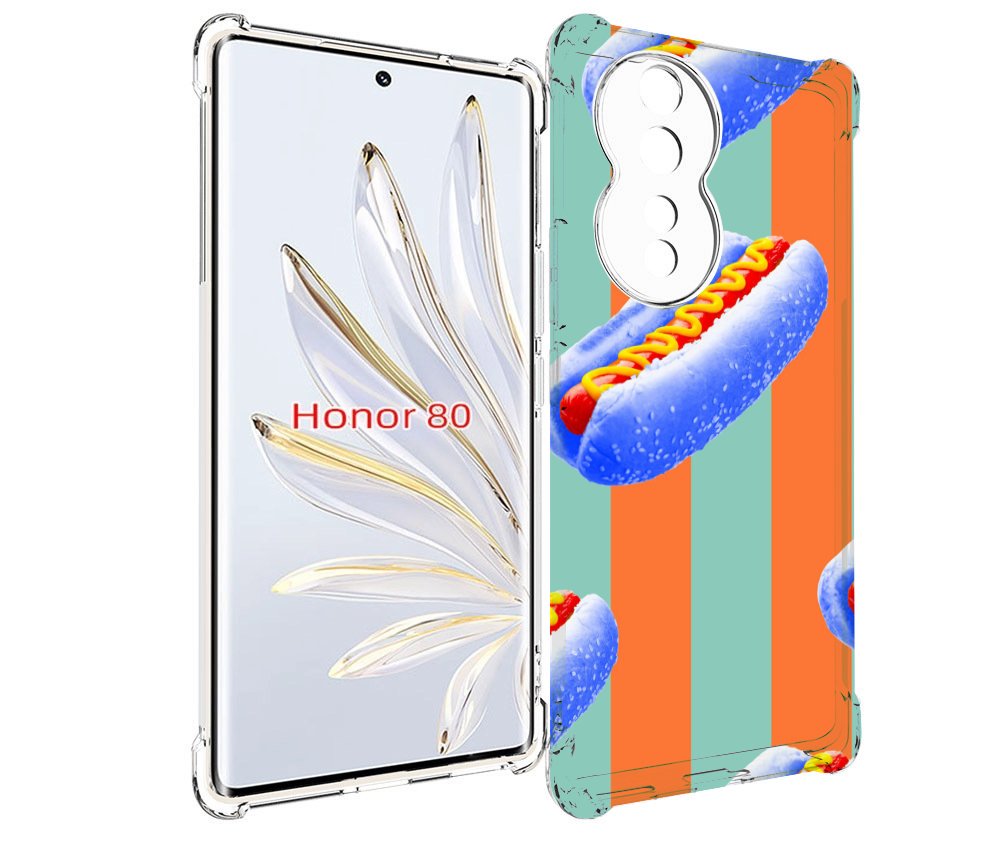 

Чехол MyPads синие хотдоги для Honor 80, Прозрачный, Tocco