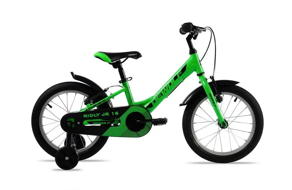 Велосипед детский Dewolf RIDLY JR 16 12-16 neon green/black/neon green