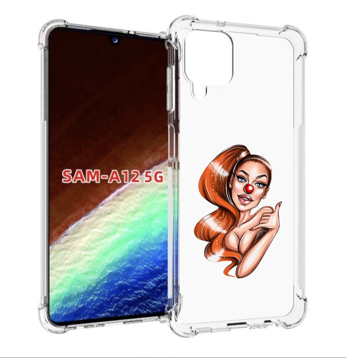 

Чехол MyPads девушка-клоун для Samsung Galaxy A12 (SM-A125F) 2020/21/A12 Nacho SM-A127F, Прозрачный, Tocco