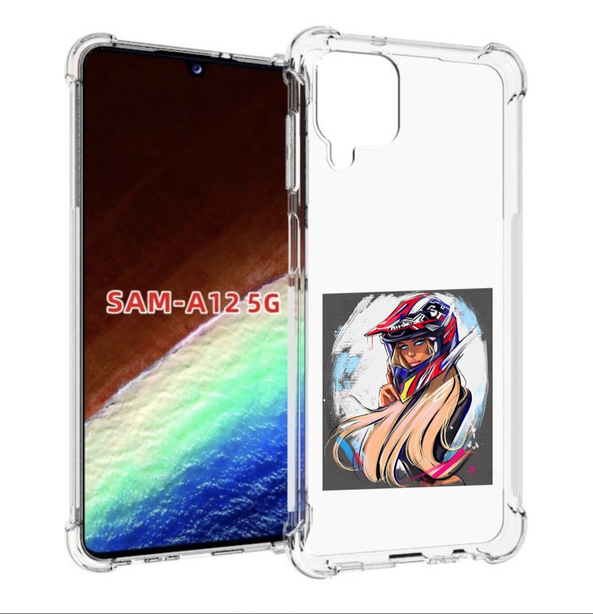 

Чехол MyPads девушка-в-шлеме для Samsung Galaxy A12 (SM-A125F) 2020/21/A12 Nacho SM-A127F, Прозрачный, Tocco