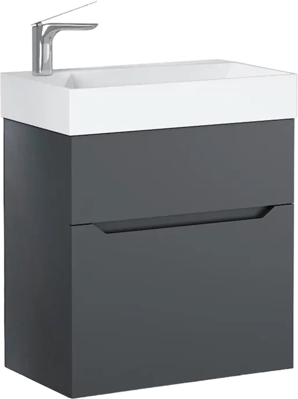 

Тумба с раковиной Raval Brik 55, подвесная, антрацит, Brik 55, подвесная, антрацит