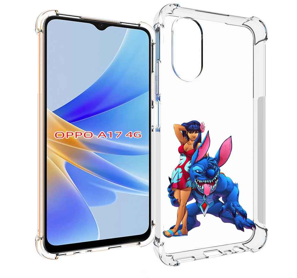 

Чехол MyPads лило и накаченный стич детский для OPPO A17, Прозрачный, Tocco