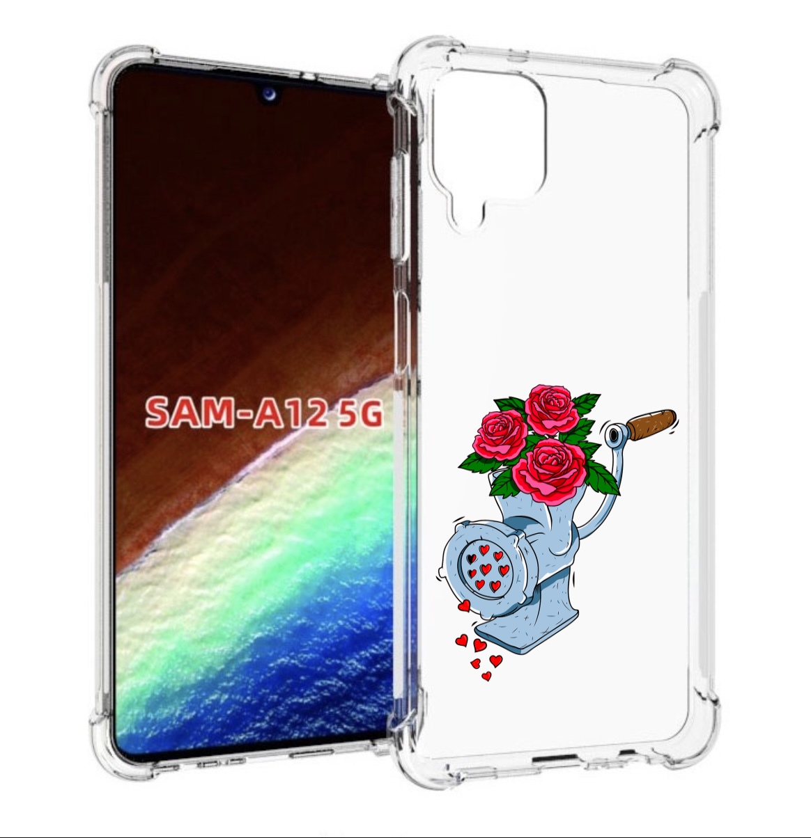 

Чехол MyPads Цветочные сердца для Samsung Galaxy A12 (SM-A125F) 2020/21/A12 Nacho SM-A127F, Прозрачный, Tocco