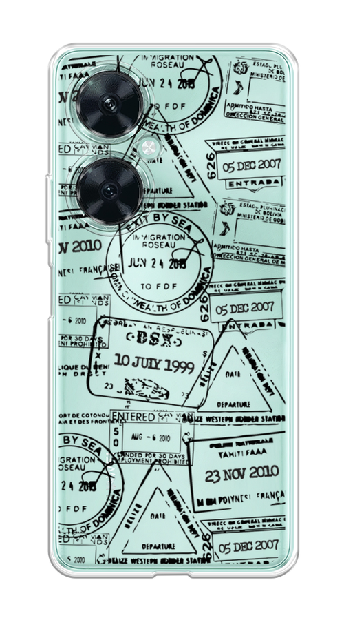 

Чехол на Huawei Nova 11i "Visa stamps 2", Белый;черный;серый, 6121750-2