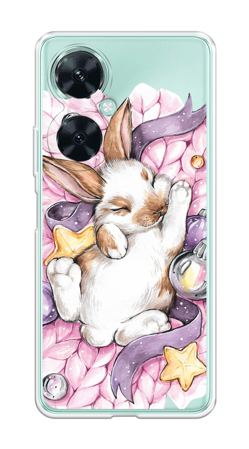 

Чехол на Huawei Nova 11i "Кролик спит", Розовый;белый, 6121750-5
